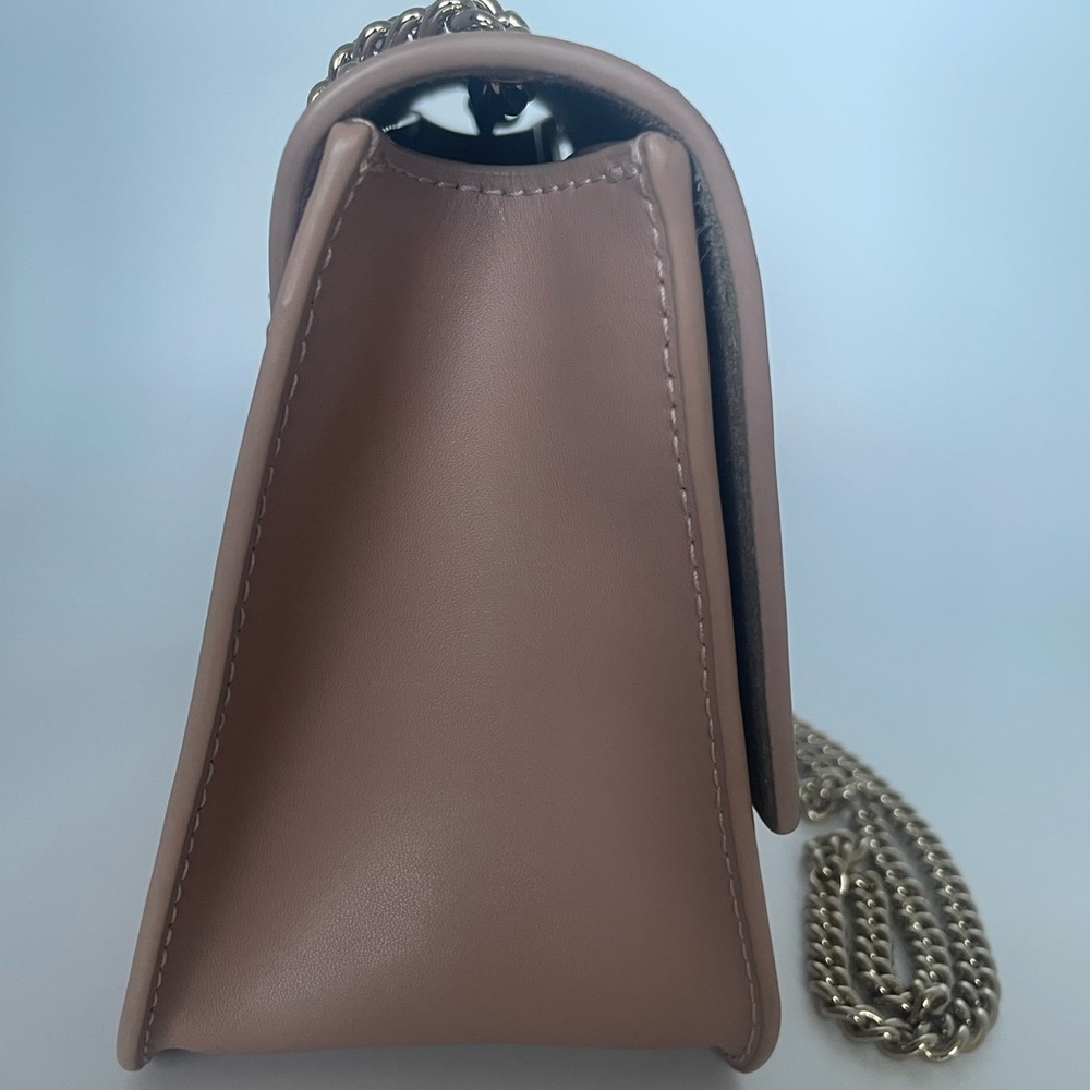 Furla Metropolis Mini Studded Leather Crossbody Blush Pink Saffiano Chain Bag - Picture 8 of 15